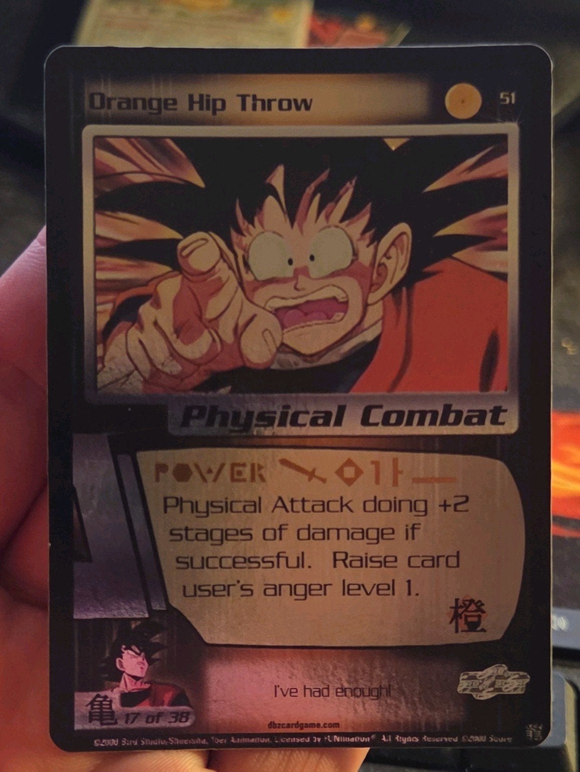 Orange Hip Throw 51 Saiyan Saga Foil Limited - EXC, Hobby en Vrije tijd, Ophalen of Verzenden, Zo goed als nieuw, Foil