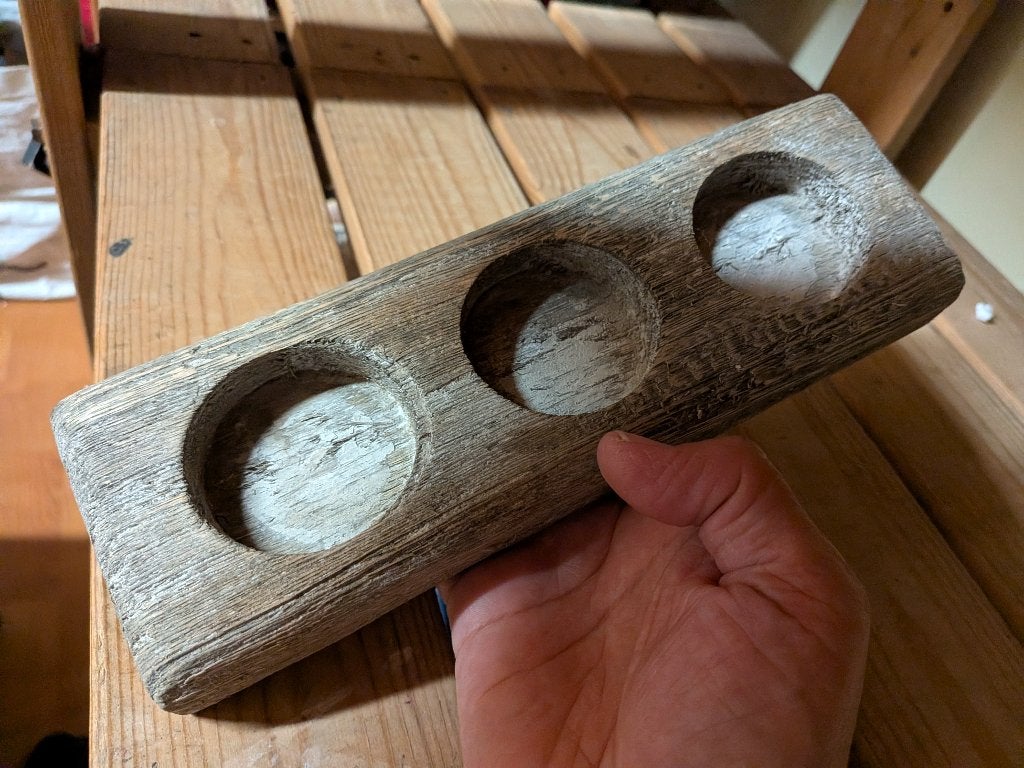 waxinelicht houder, Ophalen of Verzenden, Zo goed als nieuw, Hout, Waxinelichthouder