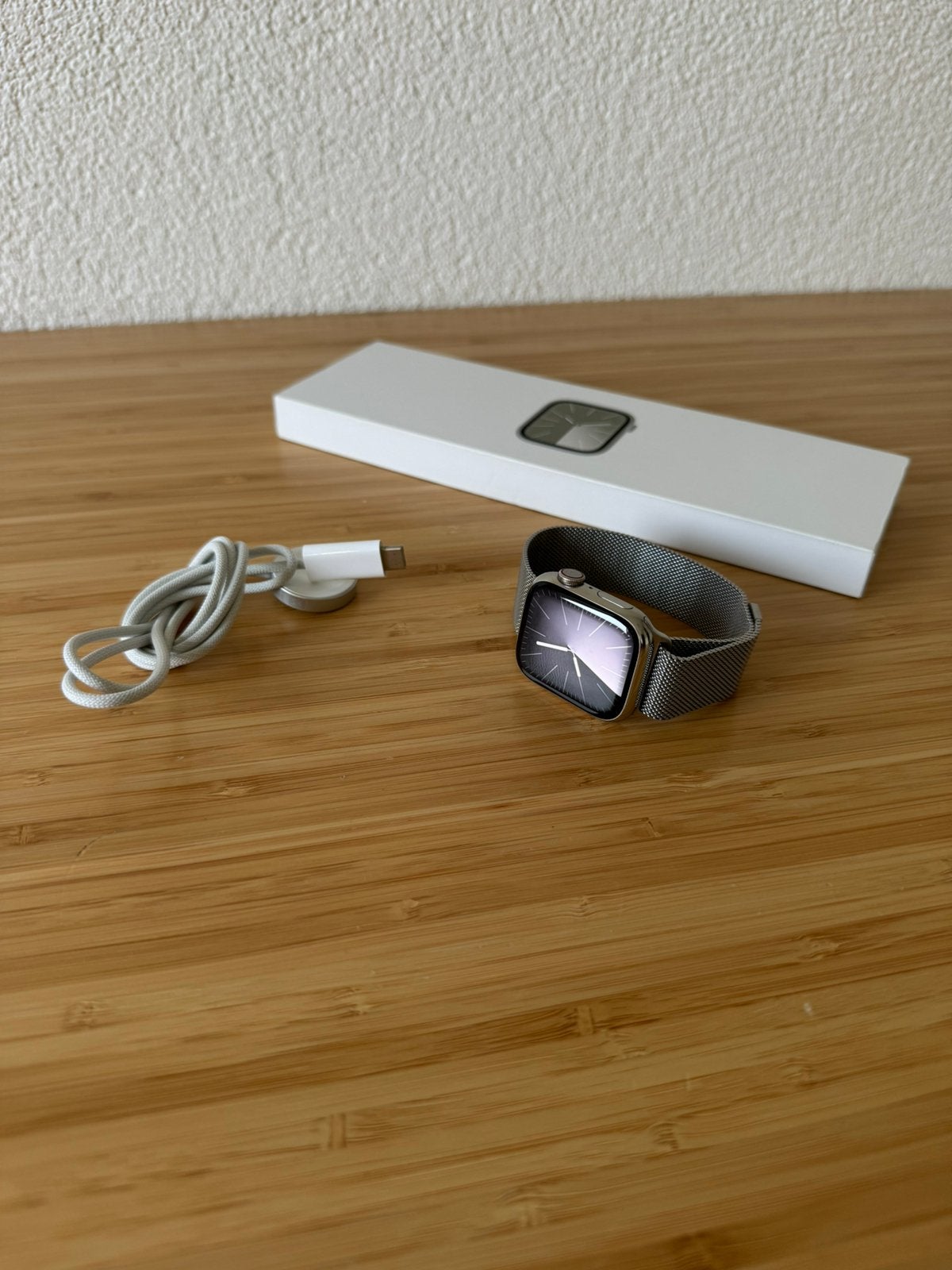 Apple Watch series 9 Zilver RVS Cellular, Sieraden, Tassen en Uiterlijk, Ophalen of Verzenden, Zo goed als nieuw, Zilver, IOS