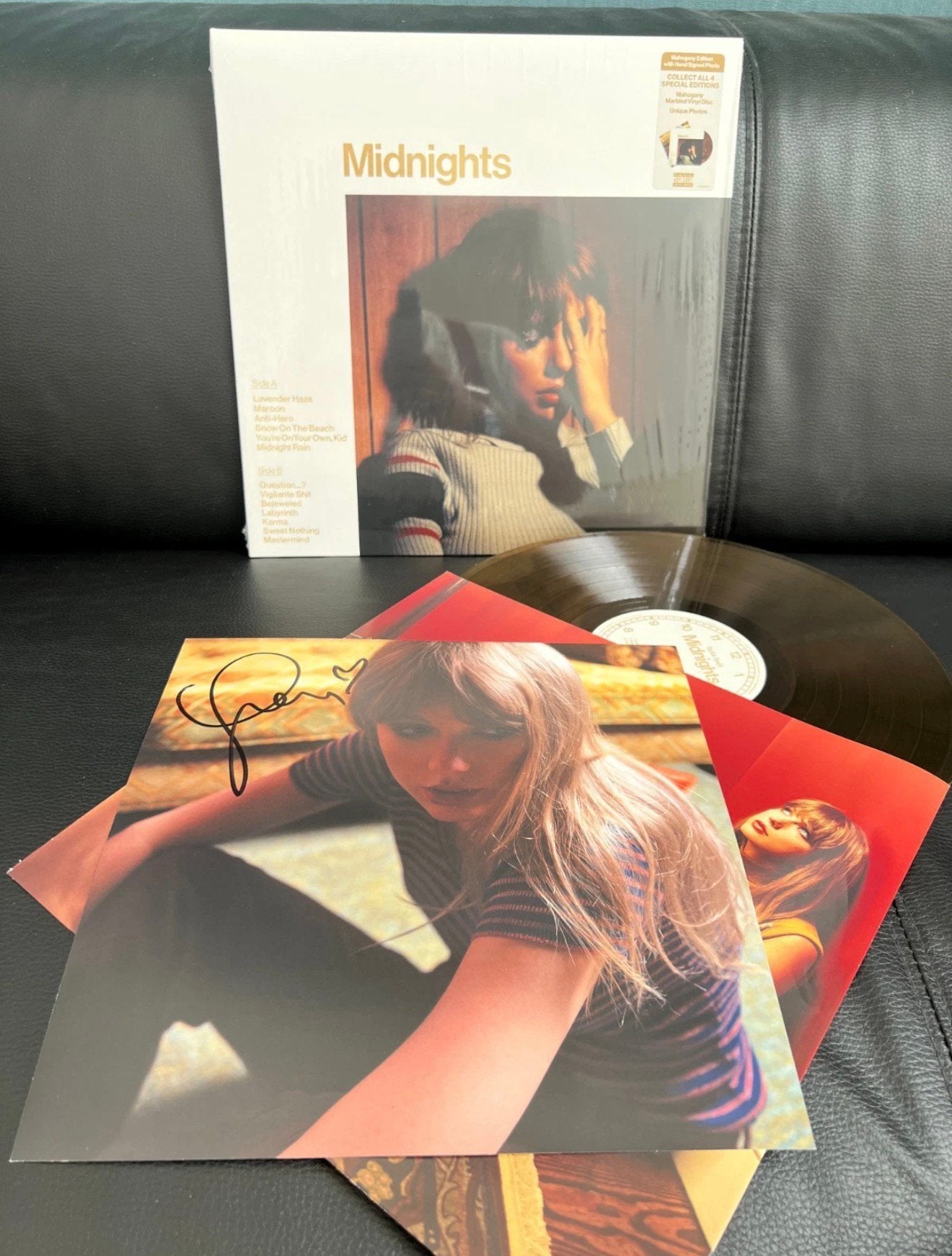 Taylor Swift Midnights SIGNED Mahogany, Ophalen, LP, Pop, Gesigneerd