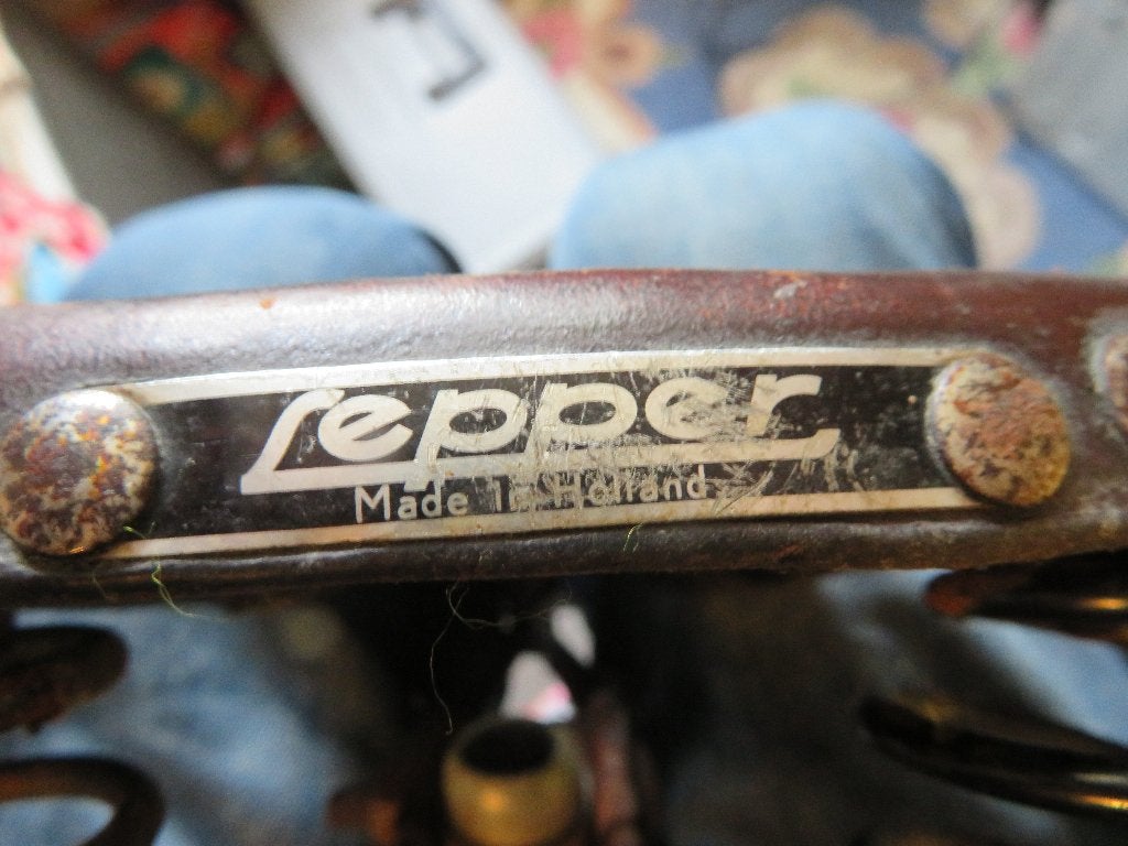 Antiek lederen fietszadel, Overige merken, Gebruikt, Leer, Ophalen of Verzenden