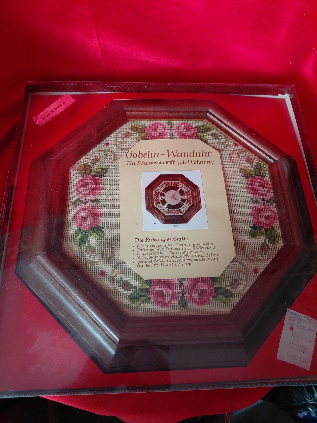 Gobelin borduur wanduurwerk 43x43, Hobby en Vrije tijd, Ophalen of Verzenden, Nieuw
