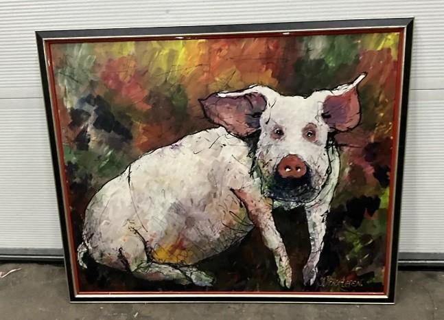 Subliem: Varkentje / Joop Pinxteren / groot formaat, Antiek en Kunst, Kunst | Schilderijen | Klassiek, Ophalen