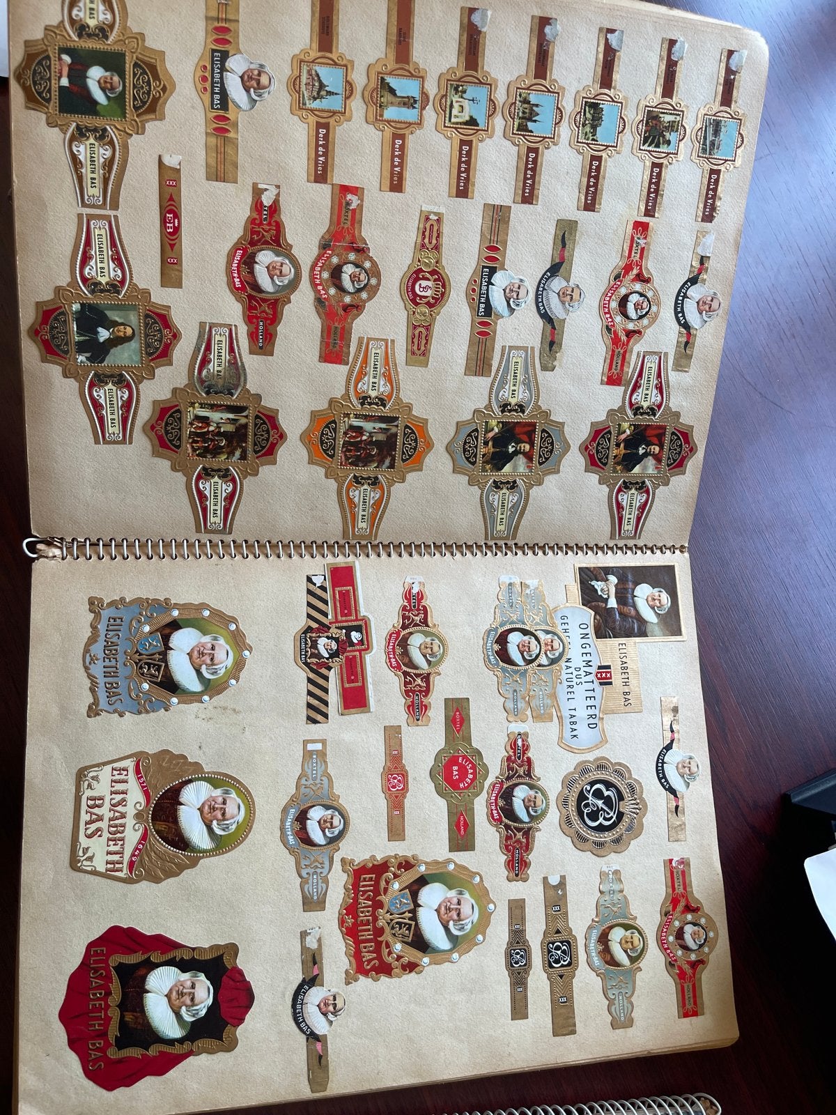 Vintage sigarenbandjes album - Elisabeth Bas, Willem II, Ophalen of Verzenden, Gebruikt