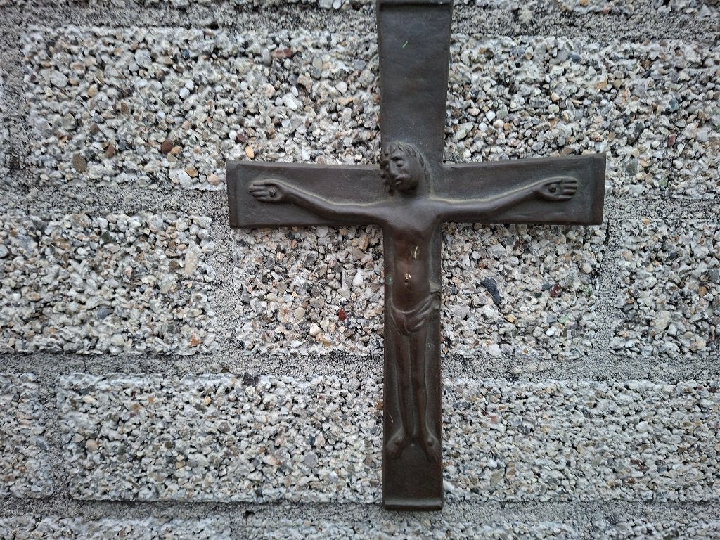 antiek brons christus aan het het kruis zijn lijdensweg, Ophalen of Verzenden, Brons