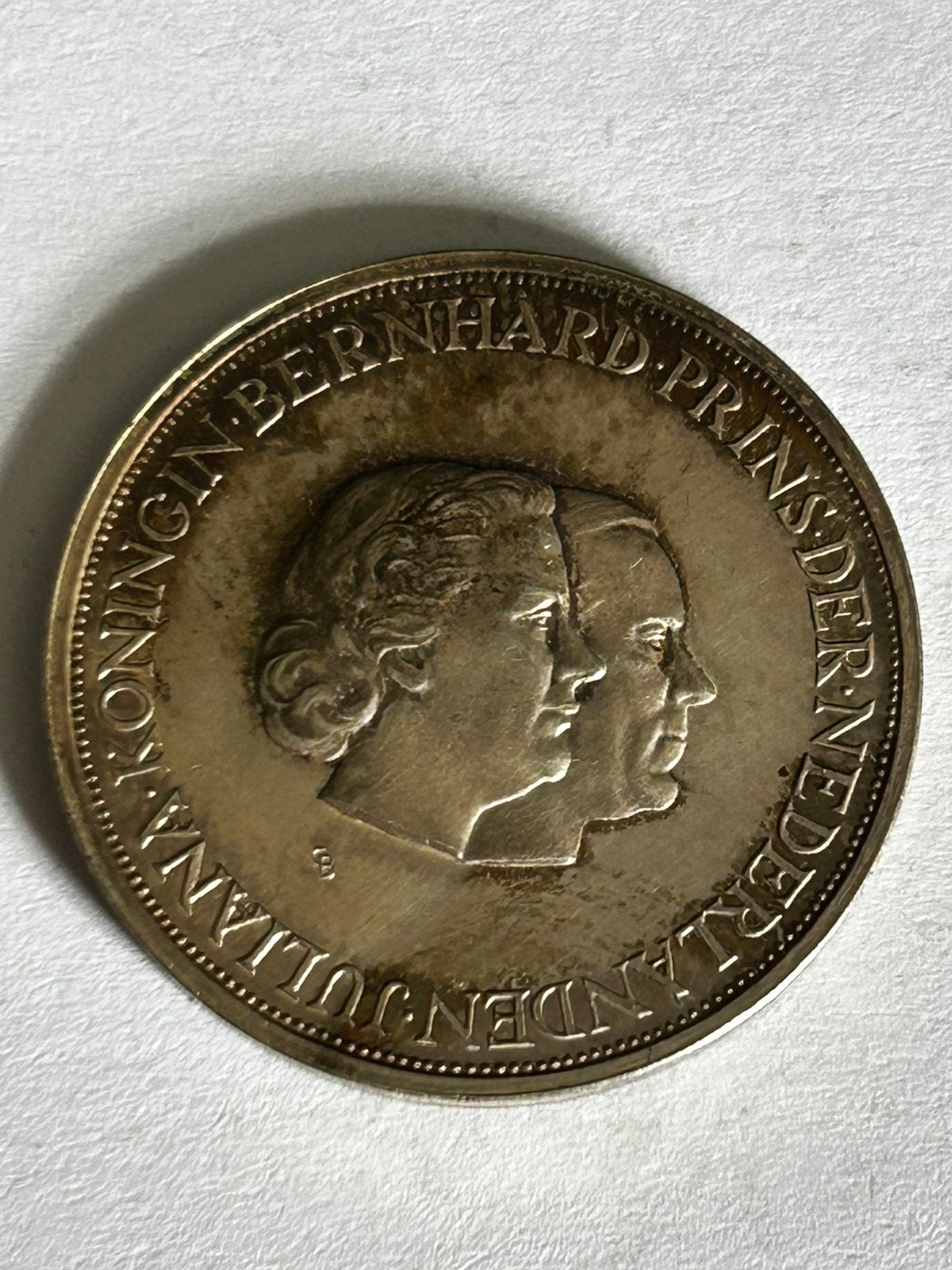 Zilveren Penning Juliana & Bernhard 1962 (25jr Huwelijk), Postzegels en Munten, Munten | Nederland, Koningin Juliana, Zilver, Losse munt