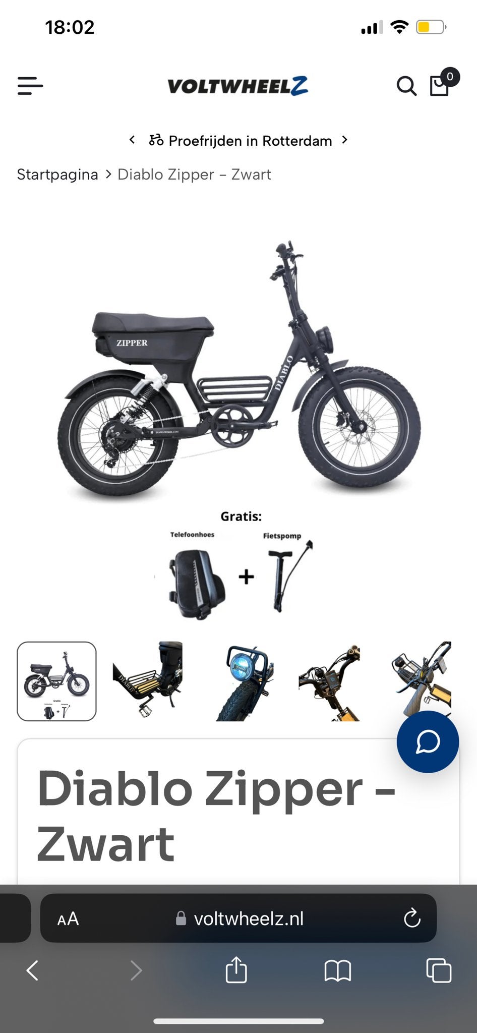 Diablo Zipper Fatbike - nieuw 2 jaar garantie factuur, Nieuw, 59 cm of meer, 50 km per accu of meer, Ophalen