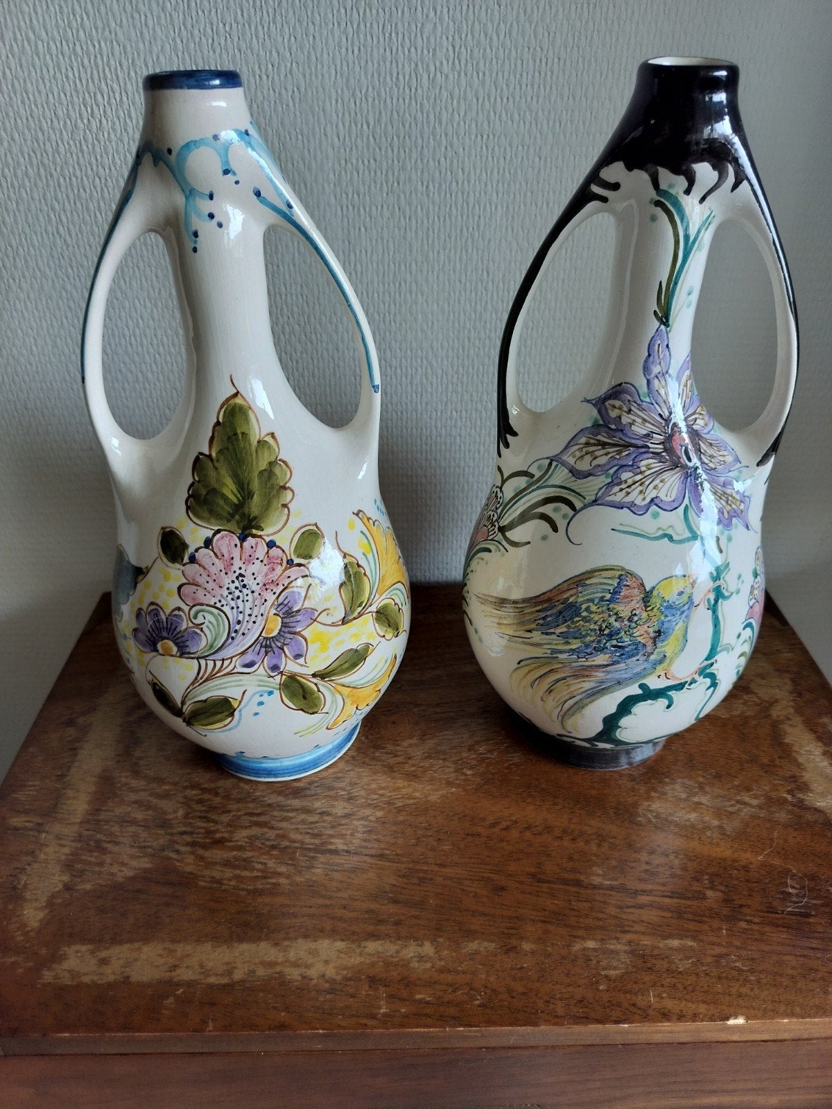 Set van 2 Gouda Holland vazen, handgeschilderd, Ophalen