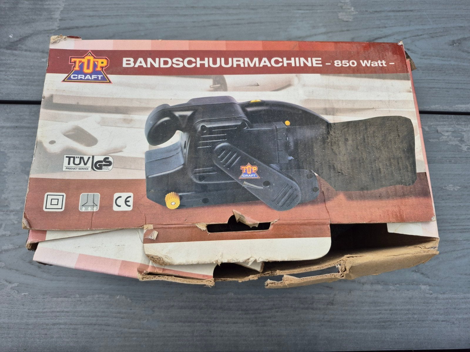 Topcraft bandschuurmachine 850 watt, Ophalen of Verzenden, Gebruikt, 600 tot 1200 watt, Bandschuurmachine