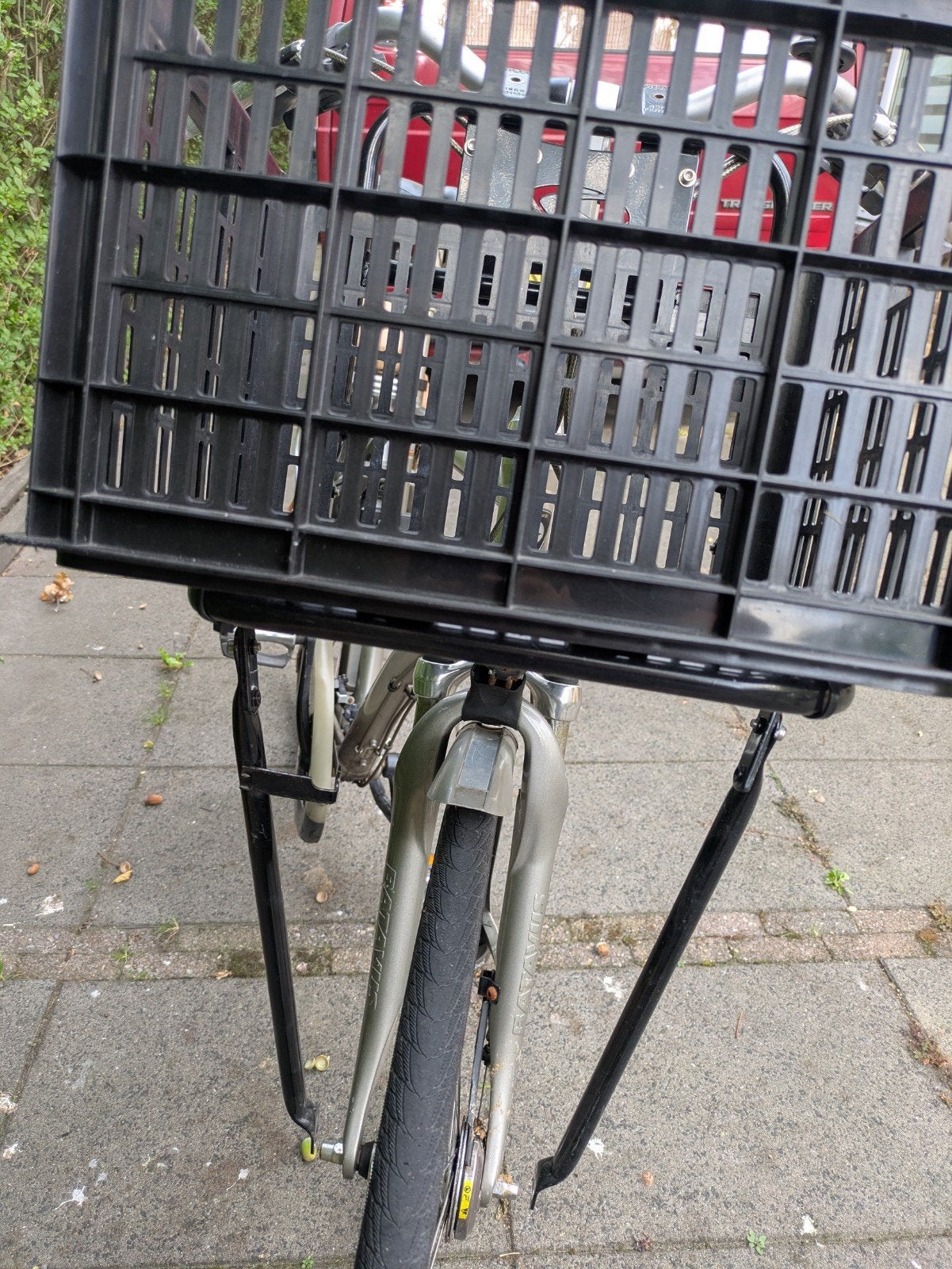 Stevig Steco fiets transport rek met krat., Ophalen