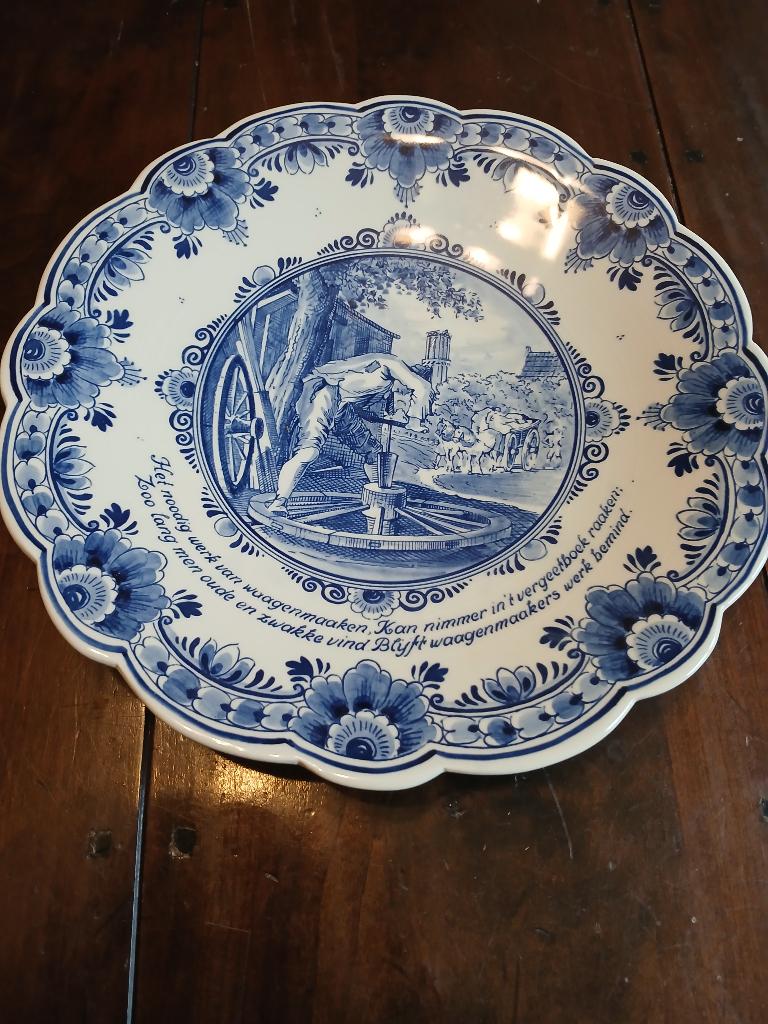 Delfts Blauw Wandbord - Wagenmaker,30cm, Ophalen of Verzenden
