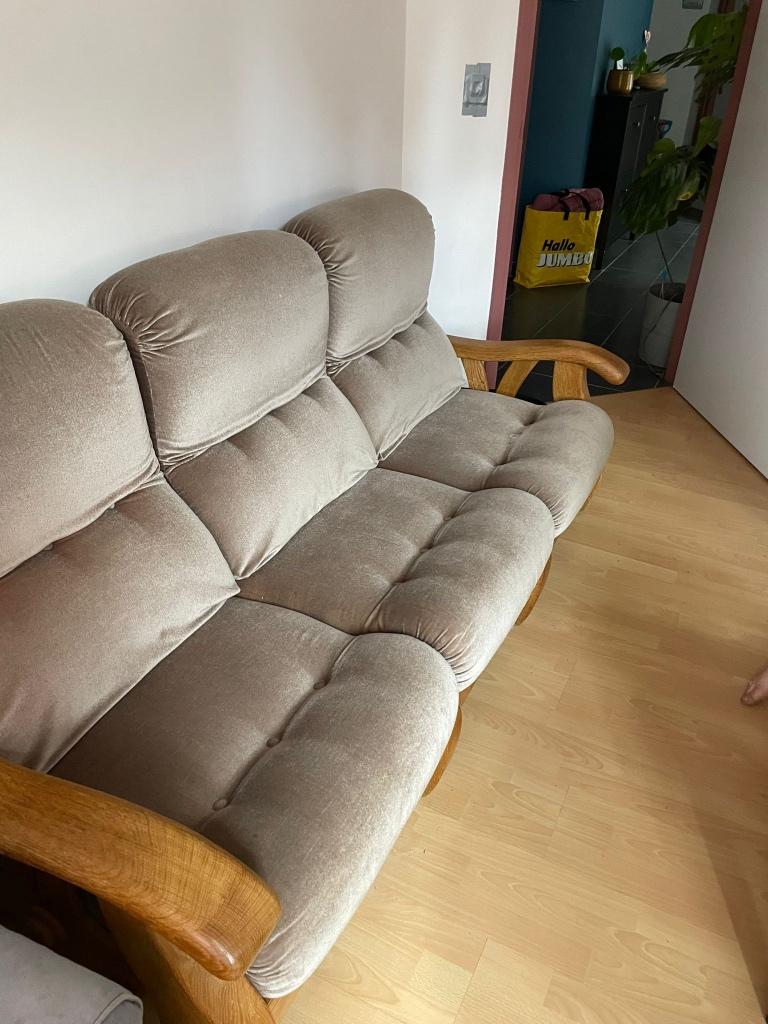 Mooi stevig bankstel te koop, Ophalen, Minder dan 75 cm, 300 cm of meer, Zo goed als nieuw