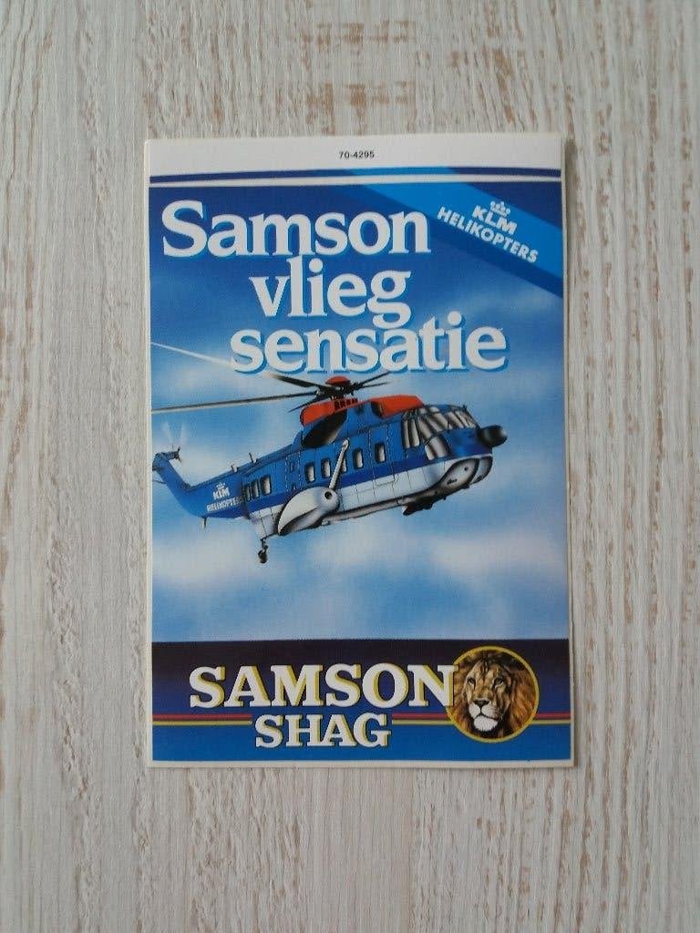 sticker Samson vlieg sensatie KLM HELIKOPTERS, Verzamelen, Ophalen of Verzenden, Zo goed als nieuw, Bedrijf of Vereniging