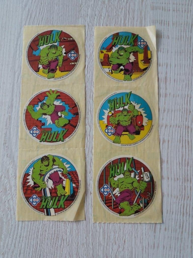 6 stickers the incrible HULK uitgegeven door  Campina, Ophalen of Verzenden, Zo goed als nieuw, Bedrijf of Vereniging