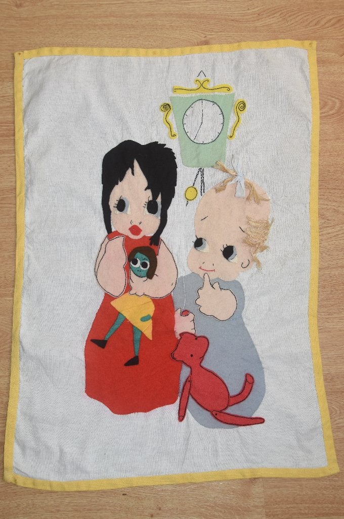 Retro handgemaakt wandkleed kinderkamer baby kleed 50s 60s, Kinderen en Baby's, Kinderkamer | Inrichting en Decoratie, Verzenden