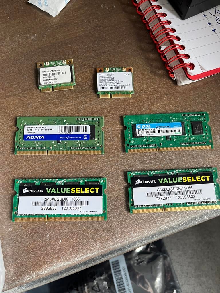 DDR3 laptop RAM + mini PCIe wifi kaarten, Ophalen, DDR3, Laptop, Gebruikt