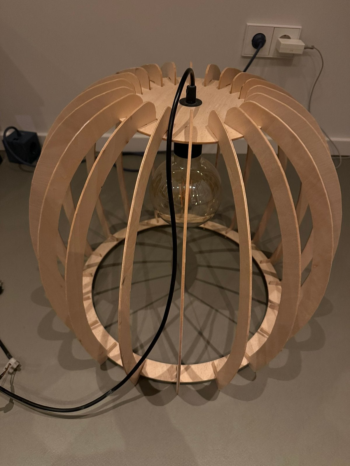 Hanglamp naturel Scandinavisch design, Ophalen of Verzenden, Zo goed als nieuw, Hout, Scandinavisch