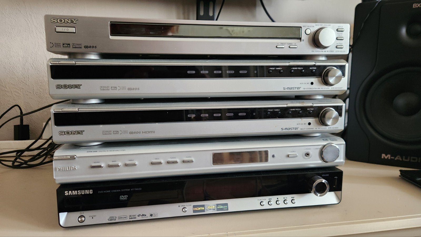 3x sony 1x philips en 1x samsung versterkers, Audio, Tv en Foto, Stereo-sets, Ophalen, Philips