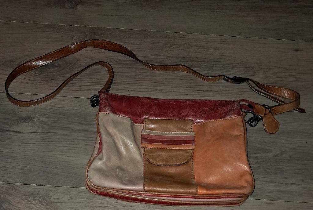 Leuke rode leren dames tas van claudio ferrici, Ophalen of Verzenden, Gebruikt, Rood, Handtas