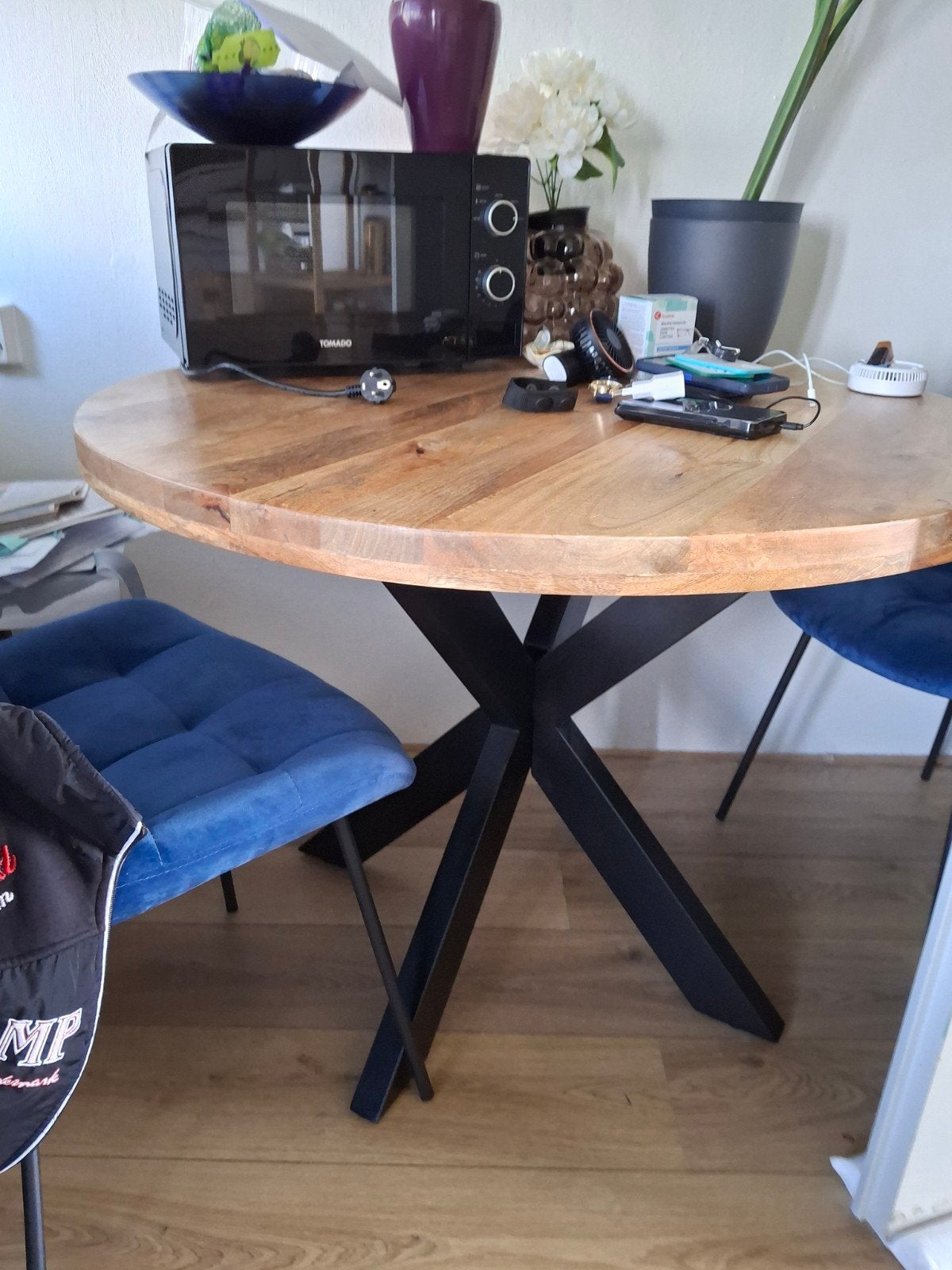 mango houten eettafel, 200 cm of meer, Zo goed als nieuw, Rechthoekig, 50 tot 100 cm