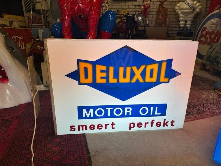 Deluxol Motor Oil Lichtbak Reclamebord, Ophalen, Gebruikt, ., Lichtbak of (neon) lamp