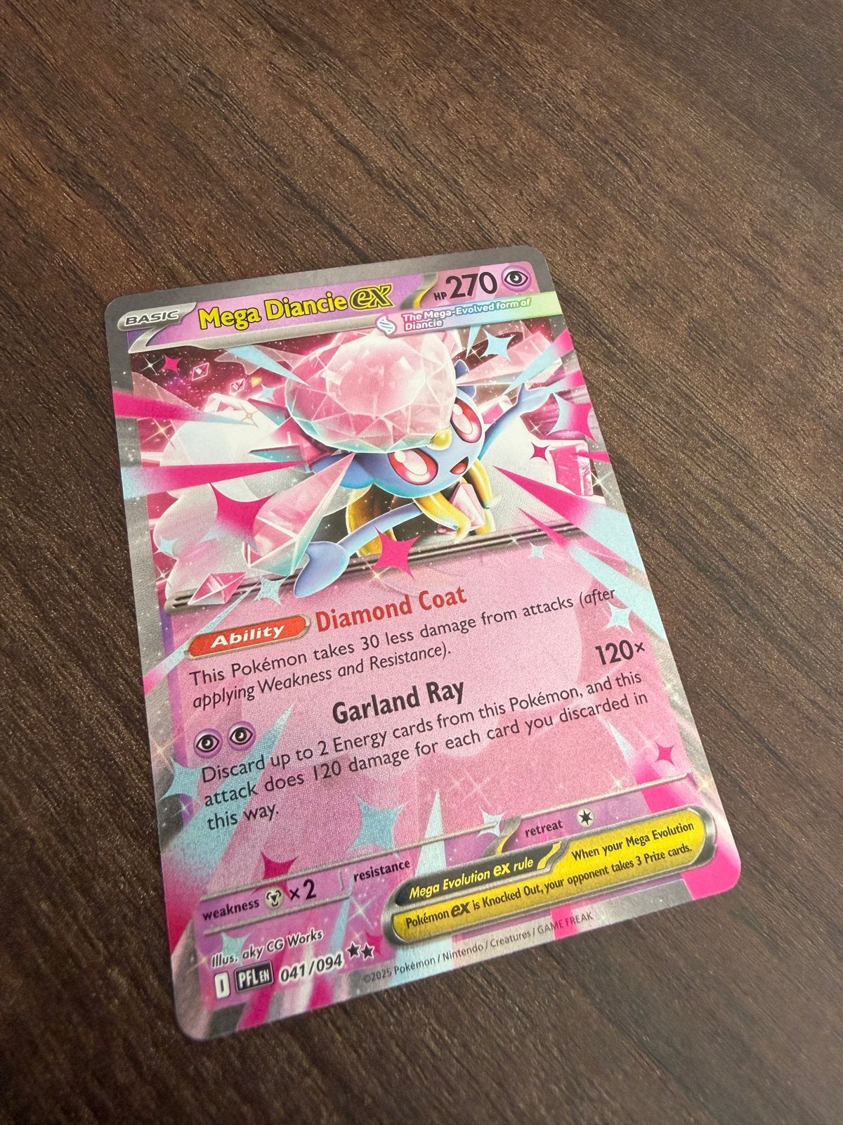 Mega Diancie EX Pokémon Kaart 041/094 - Foil, Ophalen, Zo goed als nieuw, Losse kaart, Foil