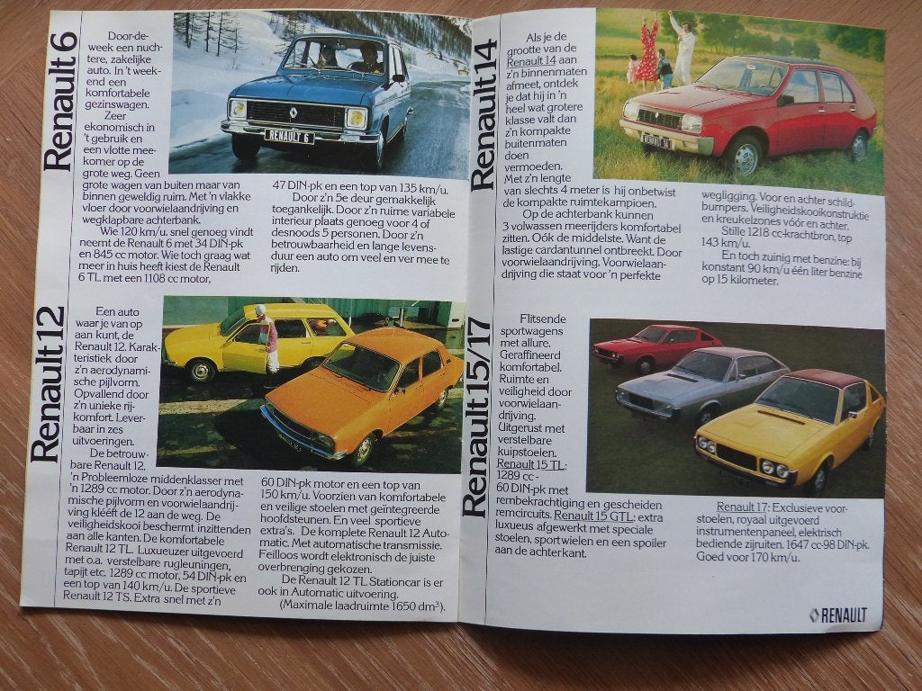 Renault modellen brochure 4 5 6 12 14 16 15/17 20 30, Verzenden, Gelezen, Renault