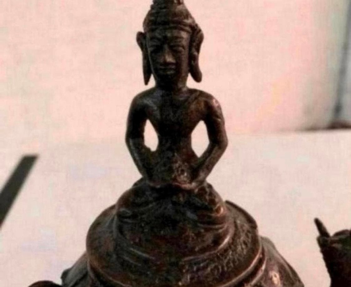 Beeld Javaanse antiek Bronzen Kundika Boeddha Draak., Antiek en Kunst, Ophalen of Verzenden