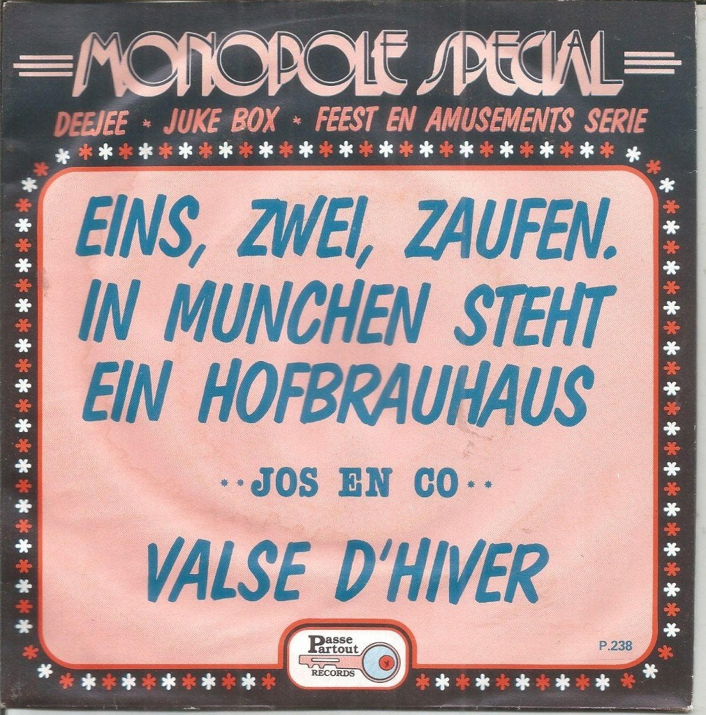 VERKOCHT Jos En Co – Eins, Zwei, Zaufen., Fotohoes, 7 inch, Ophalen of Verzenden, Zo goed als nieuw