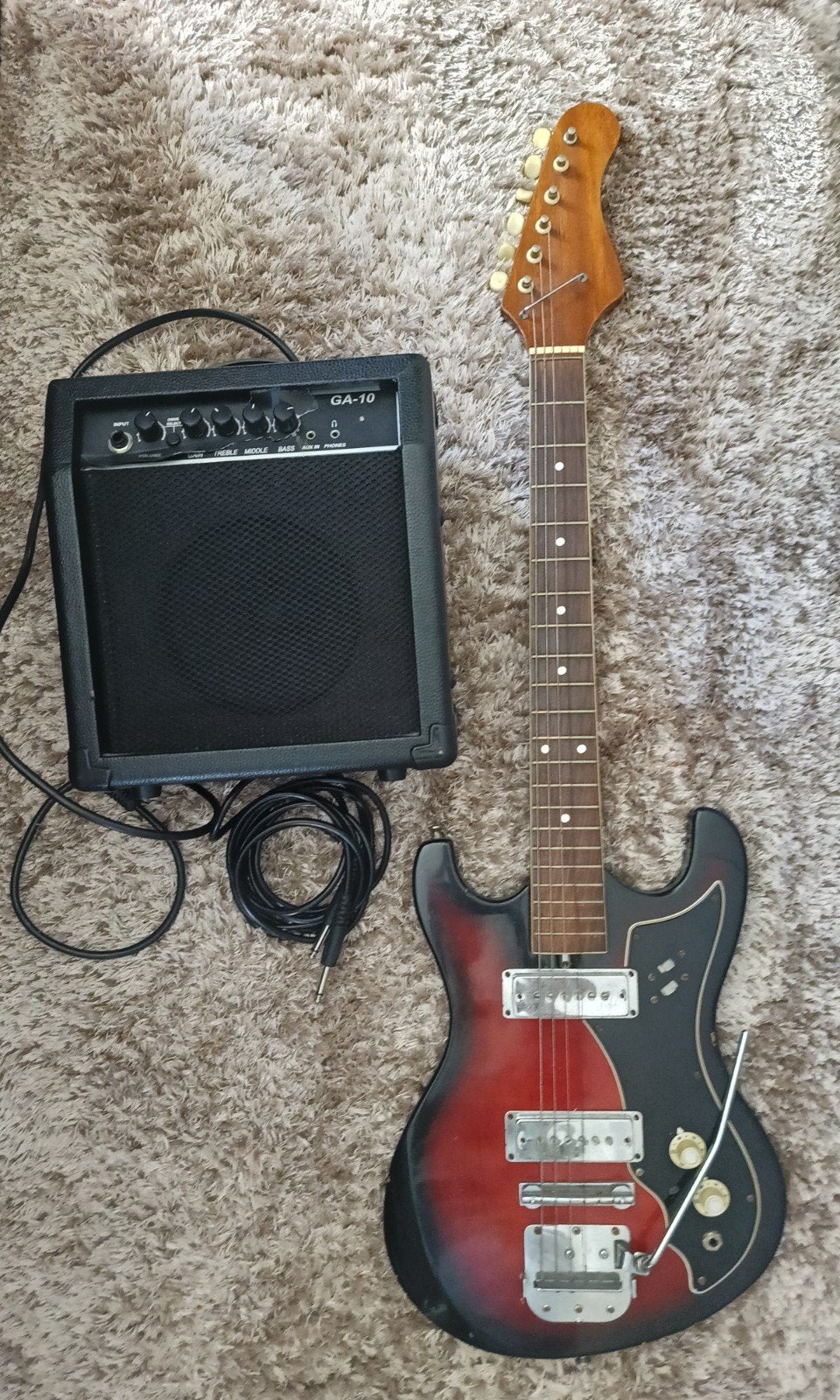 tekoop! Vintage Gitaarset – Jaren 60/70 Japanse, Muziek en Instrumenten, Snaarinstrumenten | Gitaren | Elektrisch, Ophalen, Gebruikt