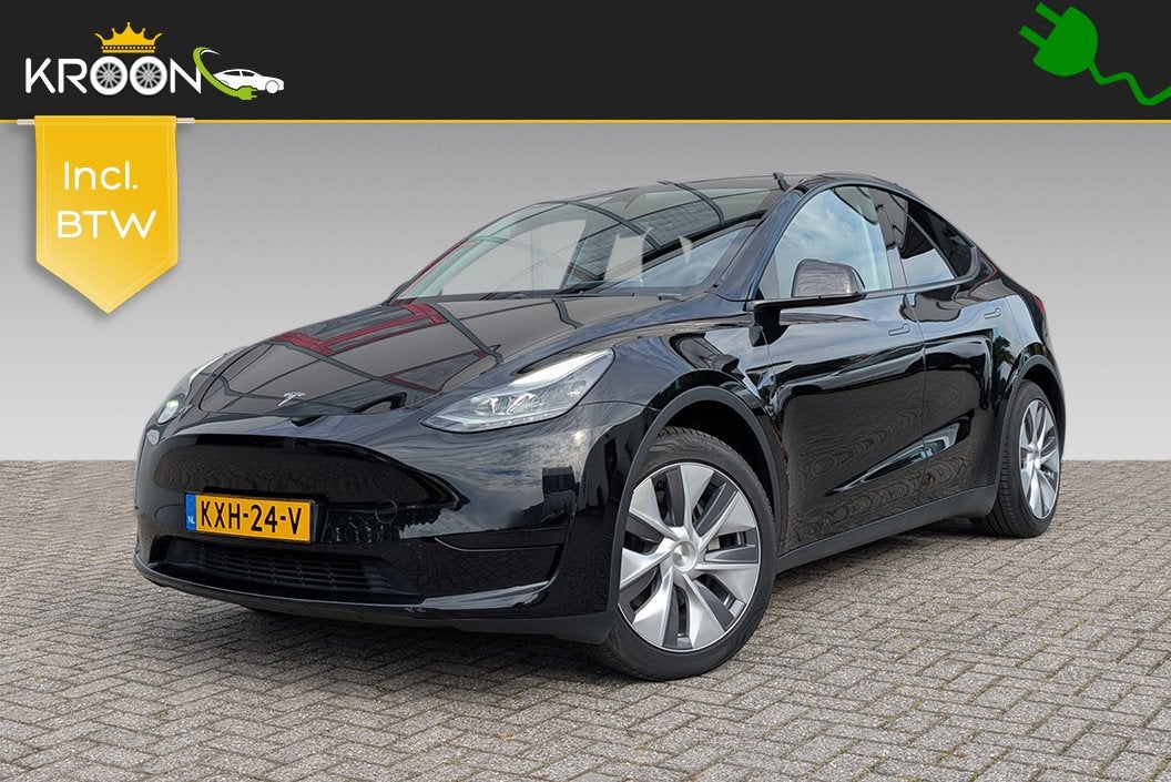 Tesla Model Y RWD 58kWh LFP Warmtepomp (bj 2024, automaat), Auto's, Automaat, Dealer onderhouden, Achterwielaandrijving, Gebruikt