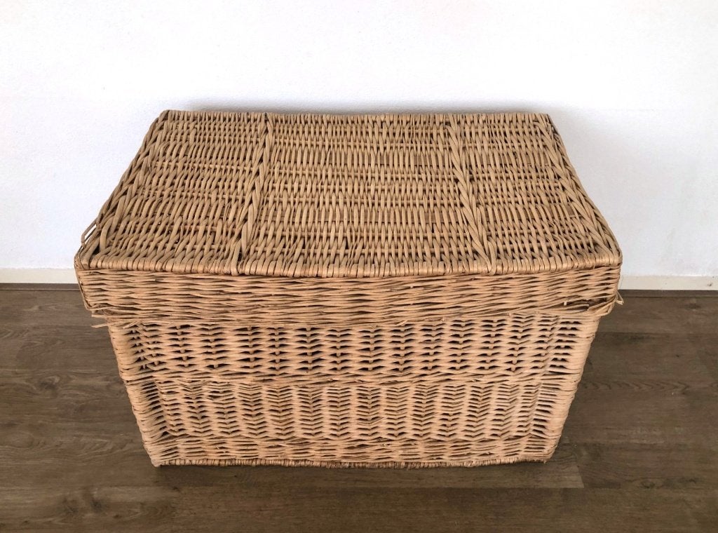 Grote rieten mand dekenkist, Huis en Inrichting, Woonaccessoires | Kisten, Ophalen, Overige materialen, Gebruikt, 50 tot 100 cm