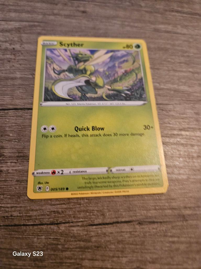 Scyther pokemon kaart, Ophalen of Verzenden, Gebruikt, Losse kaart