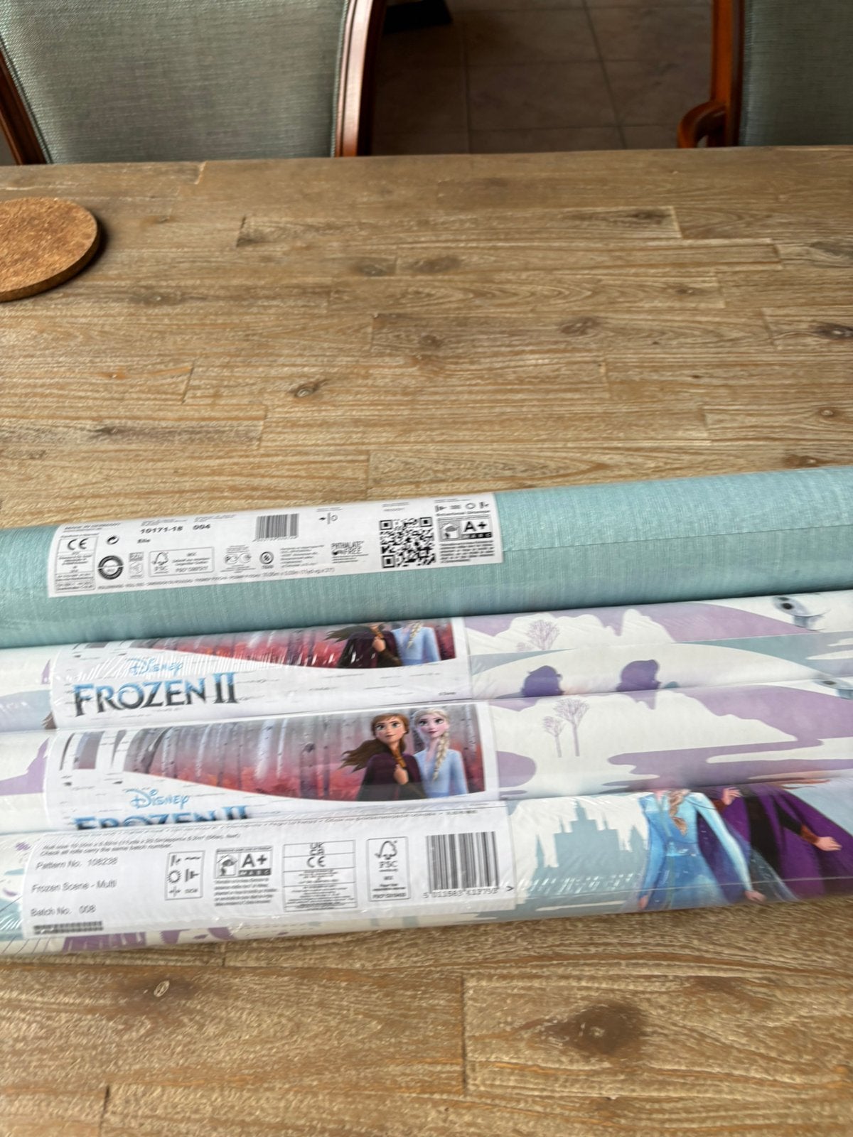 Frozen vliesbehang, Ophalen, 10 tot 25 m², Blauw, Frozen