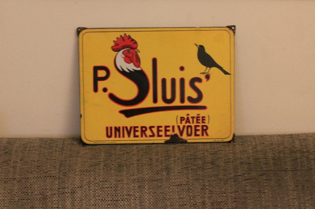 emaille bord P. SLUIS OCTROOI 30871, Ophalen of Verzenden