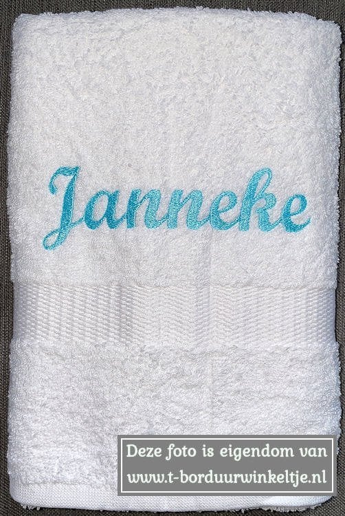 Handdoek Wit geborduurd met naam, Ophalen of Verzenden, Nieuw, Wit, Handdoek