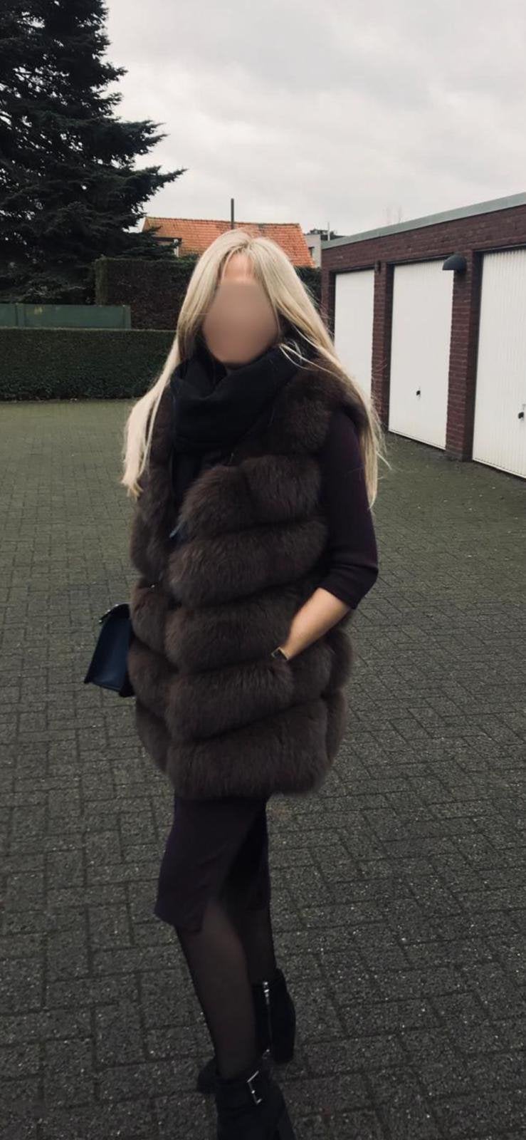 Jas / bontjas poolvos, Ophalen of Verzenden, Zo goed als nieuw, Zwart