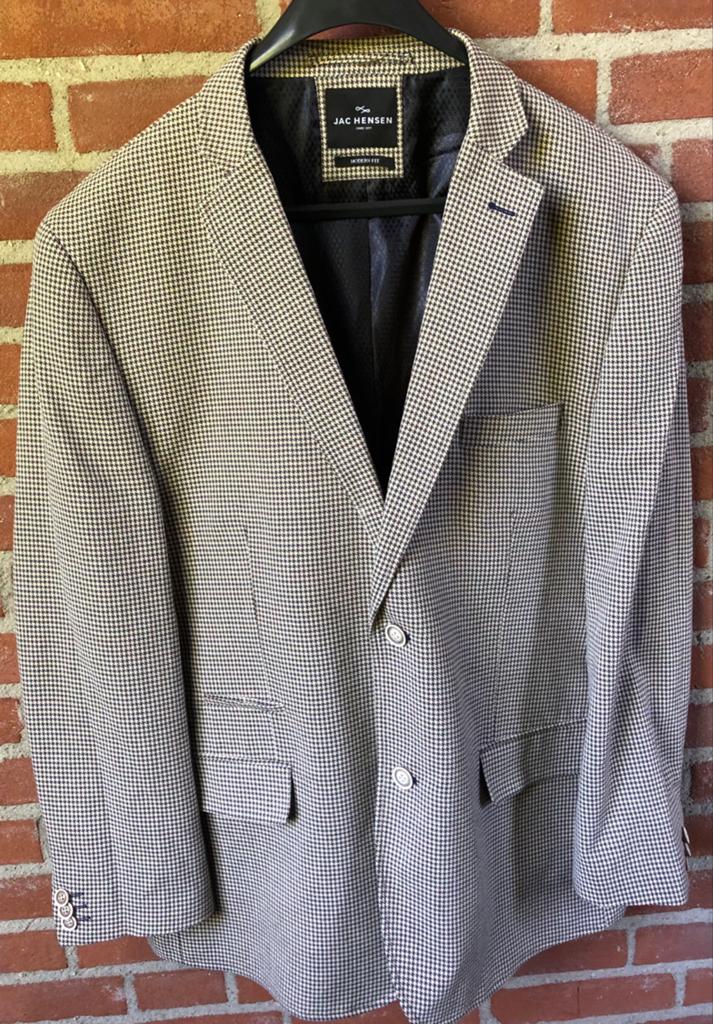 Jac Hensen mod Braz Modern Fit Colbert - Pied-de-poule Mt 58, Ophalen of Verzenden, Zo goed als nieuw, Maat 56/58 (XL), Bruin