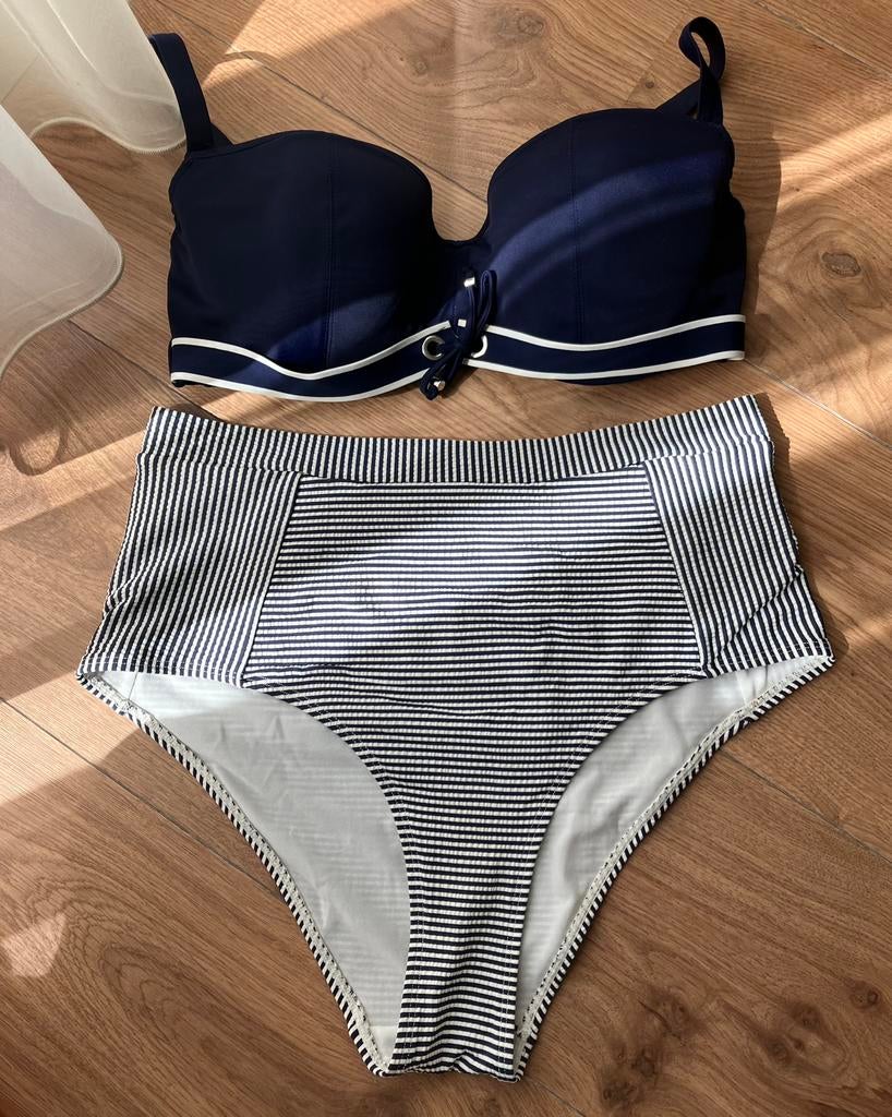 Marie Jo bikini, maat 40 cup D, Ophalen of Verzenden, Zo goed als nieuw, Blauw, Bikini