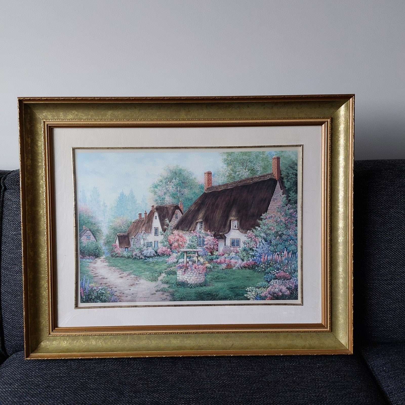 Litho "Wishing Well Lane" - Franklin Mint, Antiek en Kunst, Ophalen