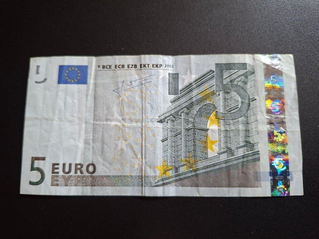 2002 Frankrijk 5 euro oude serie Trichet printcode L027, Verzenden, Frankrijk, 5 euro, Los biljet