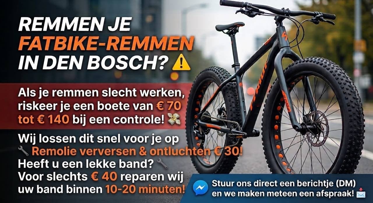 Rem olie vervangen/lekke band fixen!, Fietsen en Brommers, Ophalen of Verzenden, Fatbike, Band