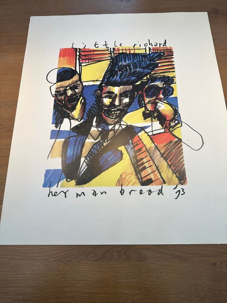 Herman Brood 'Little Richard' zeefdruk '93 (reproductie), Ophalen of Verzenden