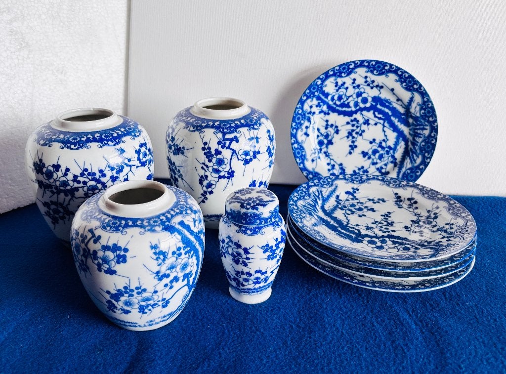 Vintage Japans 'Sakura' stijl servies 9 stuks Niet Gemerkt, Ophalen
