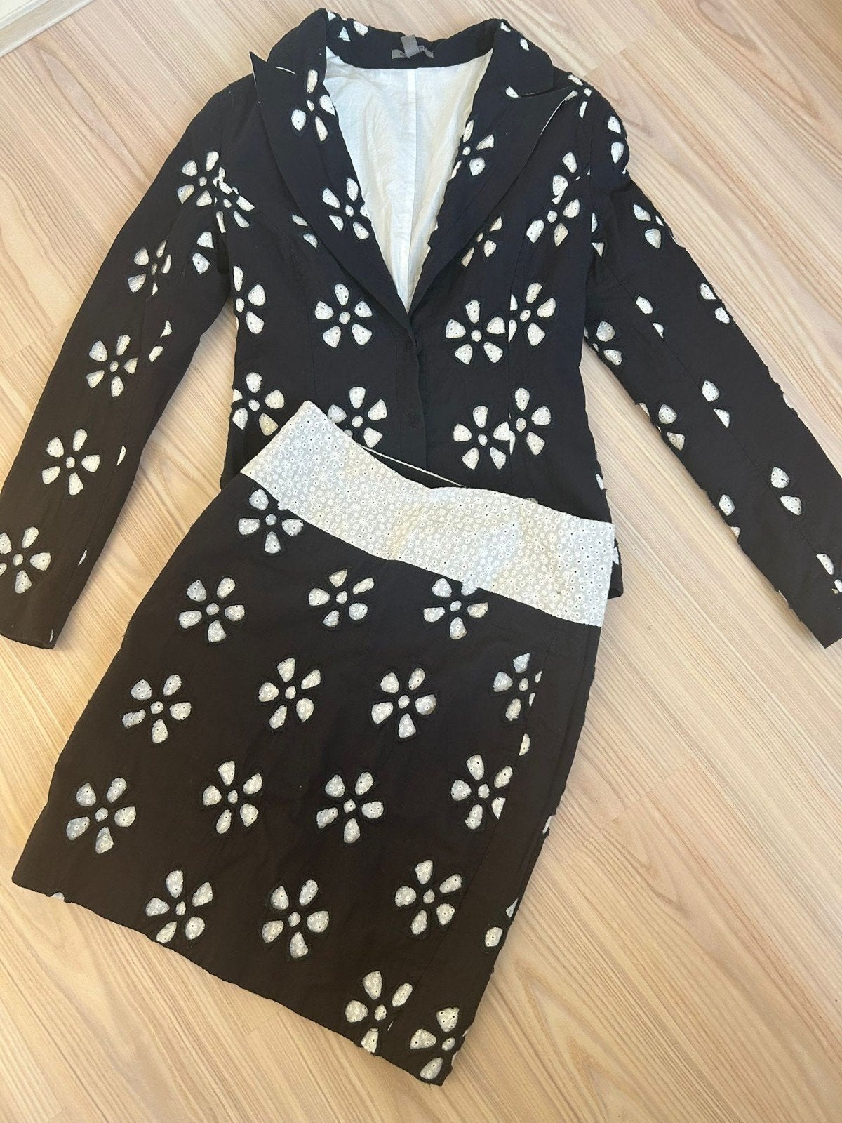 Bandolera Blazer en Rok Maat 34. 100% Linnen, Kostuum of Pak, Blauw, Ophalen of Verzenden, Zo goed als nieuw