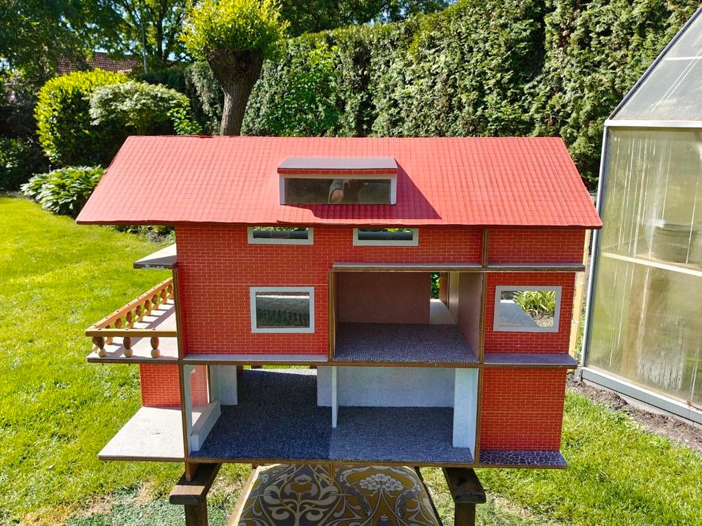 Groot Houten poppenhuis incl. Inrichting, Verzamelen, Poppenhuizen en Toebehoren, Ophalen, Gebruikt, Poppenhuis