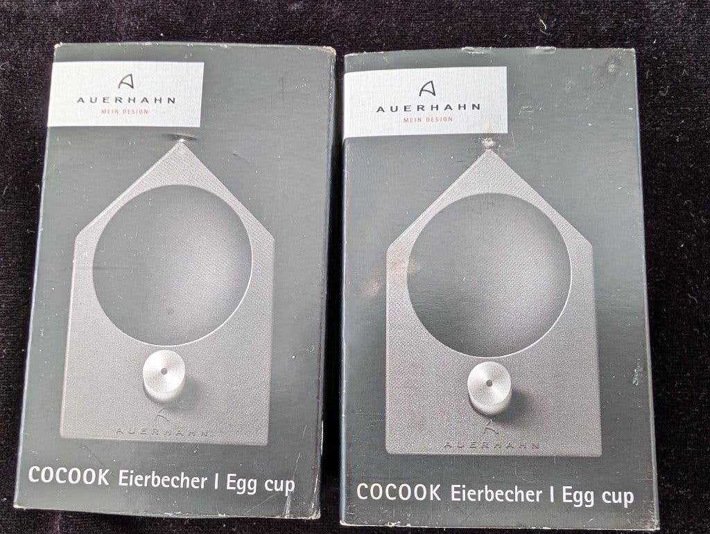 Auerhahn COCOOK Eierdopjes met RVS Zoutstrooier Zwart (2X), Overige typen, Nieuw, Ophalen of Verzenden, Metaal
