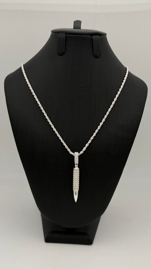925 Zilveren rope Ketting met Hanger, Met hanger, Nieuw, Ophalen of Verzenden, Nvt