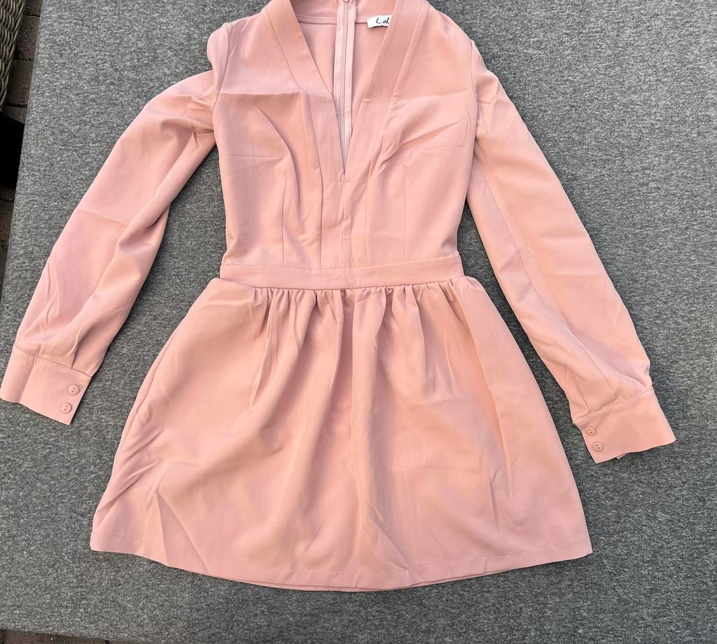 Lalu elegante jurk – maat S – pastel oranje – perfecte staat, Oranje, Ophalen of Verzenden, Zo goed als nieuw, Maat 36 (S)