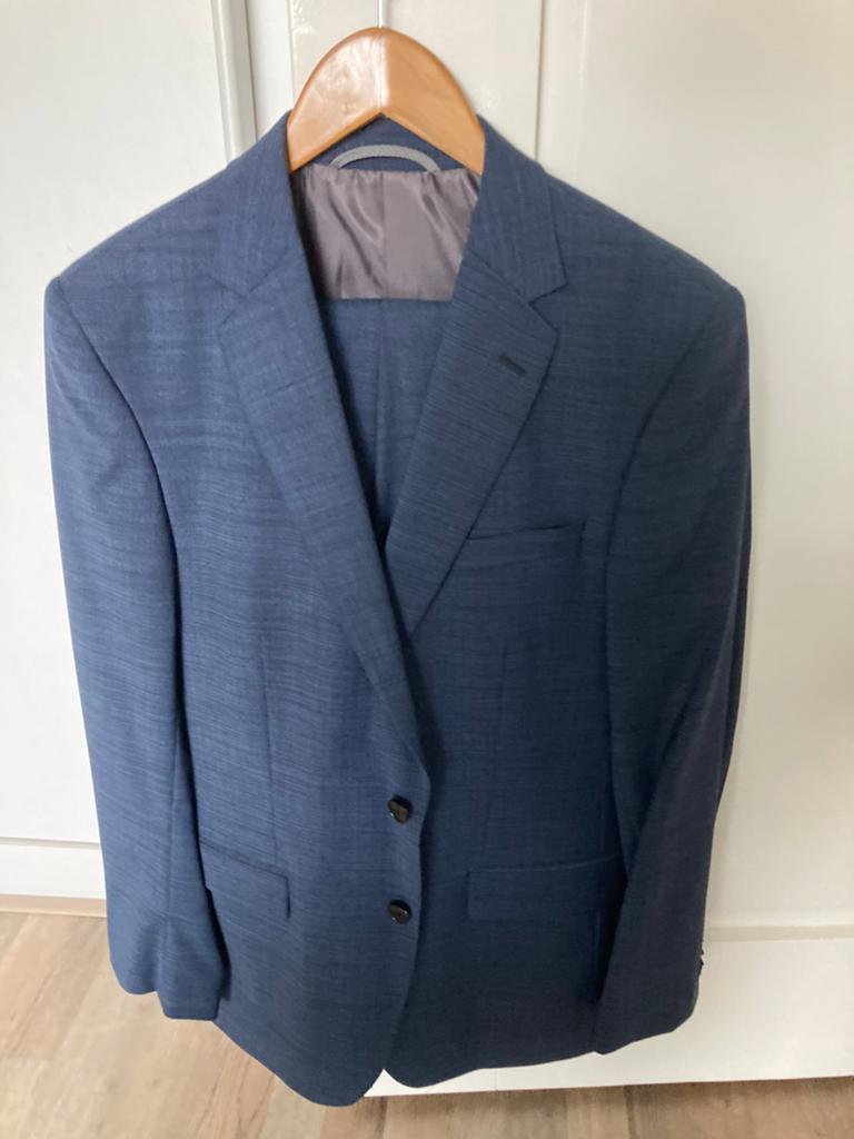Kostuum heren maat 50, Kleding | Heren, Kostuums en Colberts, Ophalen, Zo goed als nieuw, Maat 48/50 (M), Blauw